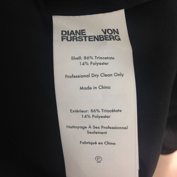 DIANE Von Furstenberg Black Asymmetrical Ruffle Sleeveless Blouse S - Picture 7 of 7